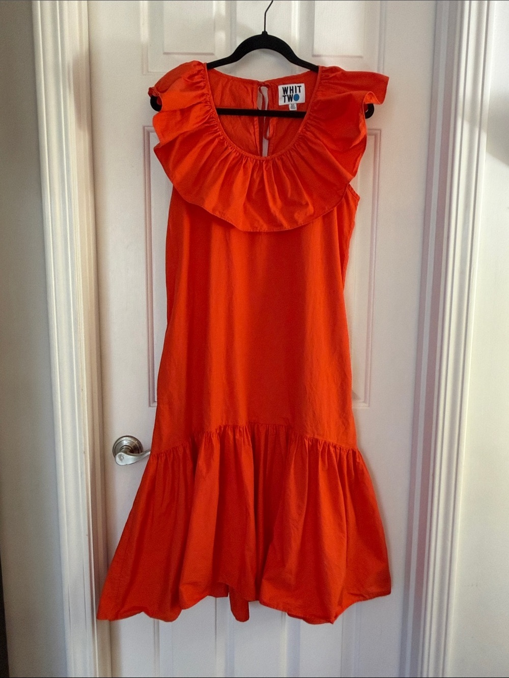 WHIT TWO Flouncy Ruffled Maxi Dress orange XS cotton - Picture 4 of 7